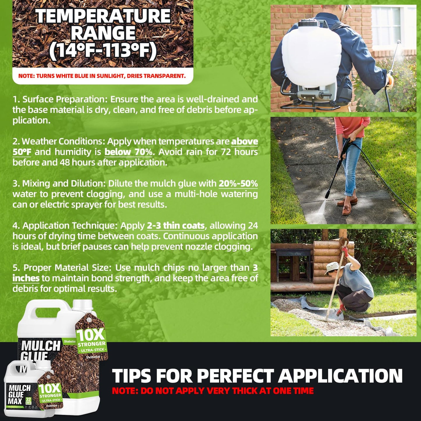 Mulch Glue 1.3 Gallon, Ultra-Stick Rock Glue for Landscaping, Gravel Binder Non-Toxic Rubber Mulch Lock Adhesive, Heavy Rain & Windproof for Gardens, Pea Gravel Stabilizer, Lasts up to 2 Year