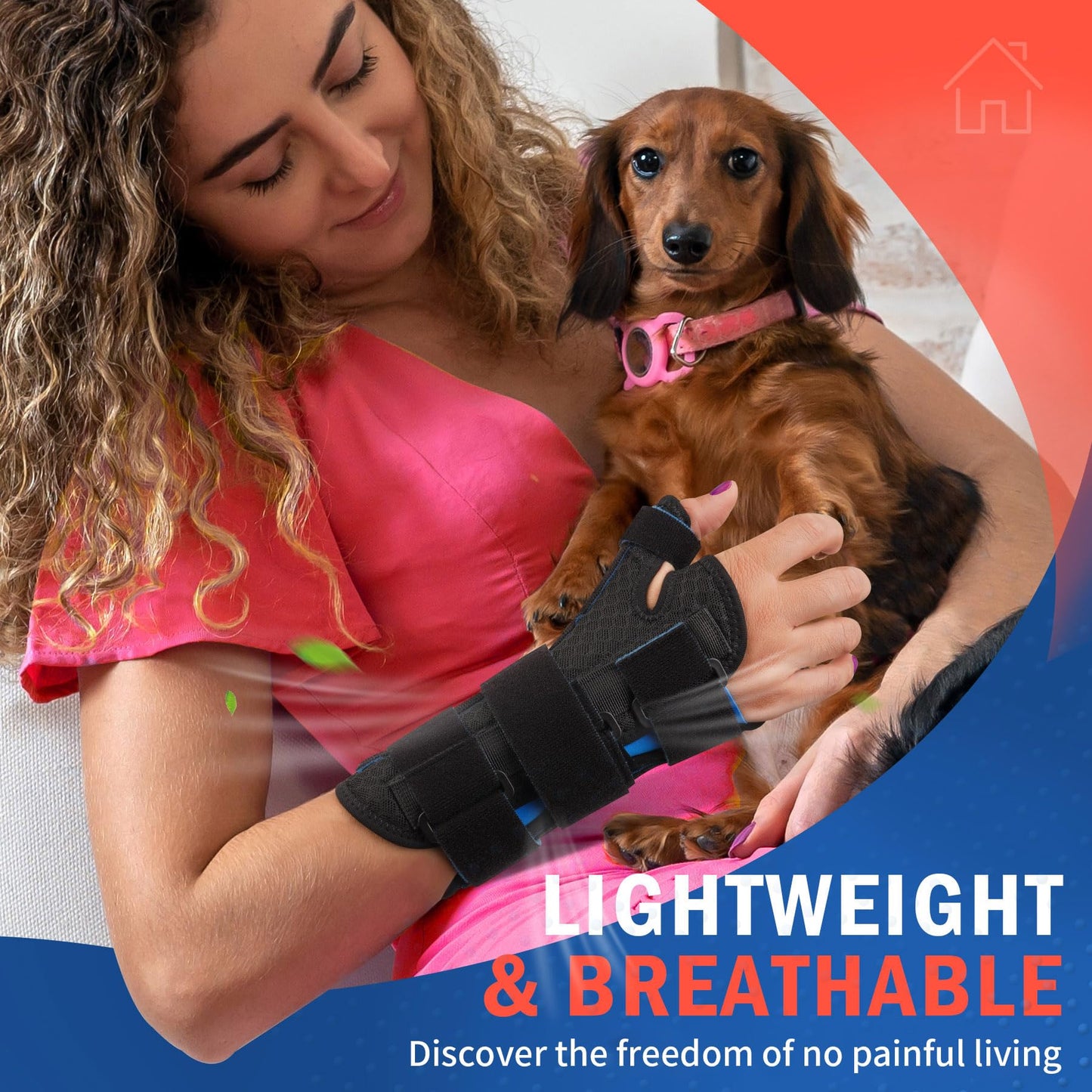 FEATOL Carpal Tunnel Wrist Brace Night Support, Thumb Spica Splint Right Hand for De Quervains Tenosynovitis, Tendonitis, Wrist Brace With Thumb Support-Large/XLarge-Women & Men, Black