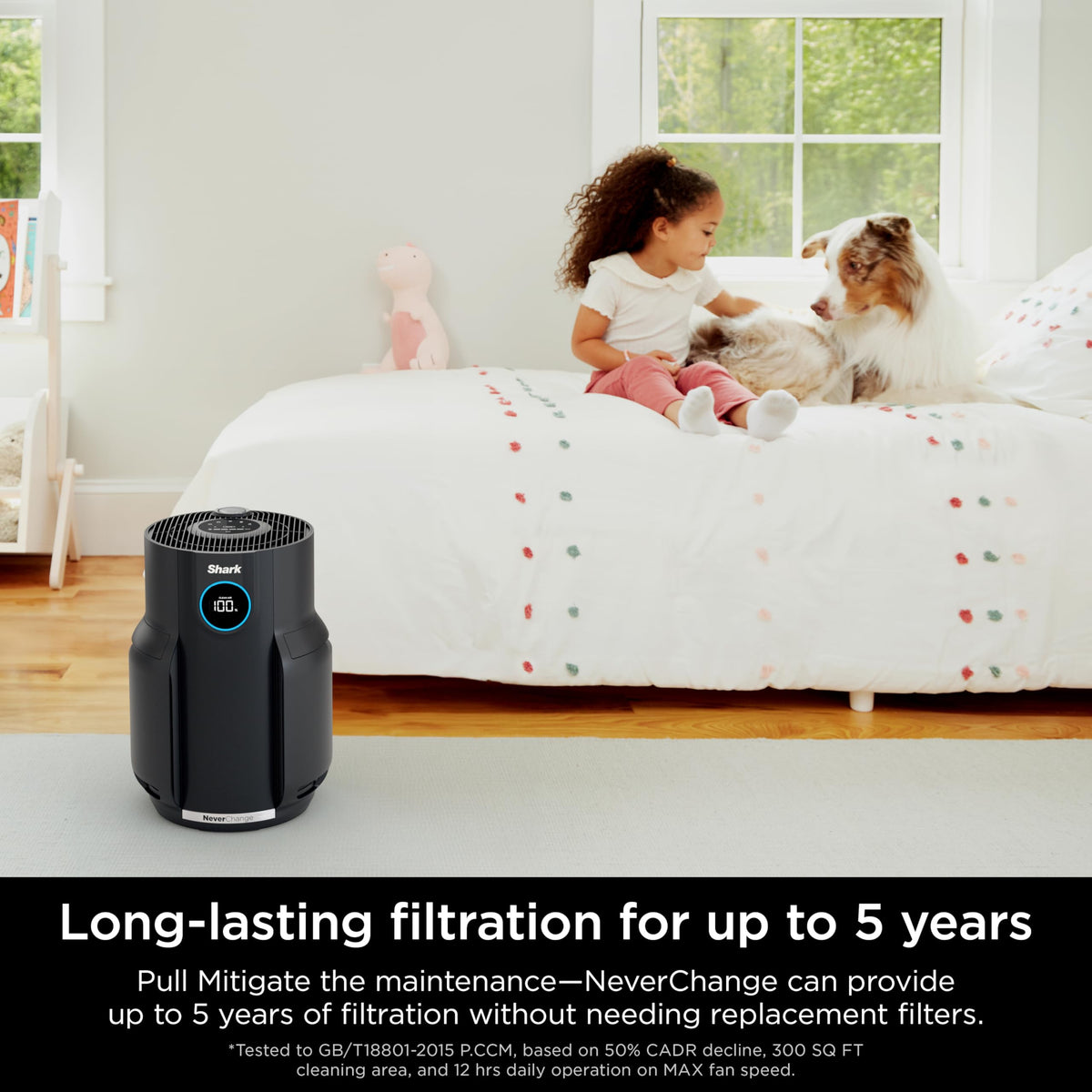 Shark Air Purifiers for Home Large Room with NeverChange Air Filter, 5 Year HEPA Filter, Covers 650 Sq. ft, Odor Neutralizer and Clean Sense Technology, Removes 99.98% of Dust & Allergens, HP152