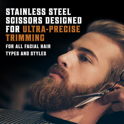 Viking Revolution Beard Comb & Beard Brush Set for Men -- Natural Boar Bristle Brush and Dual Action Pear Wood Comb w/Velvet Travel Pouch - Great for Grooming Beards and Mustaches