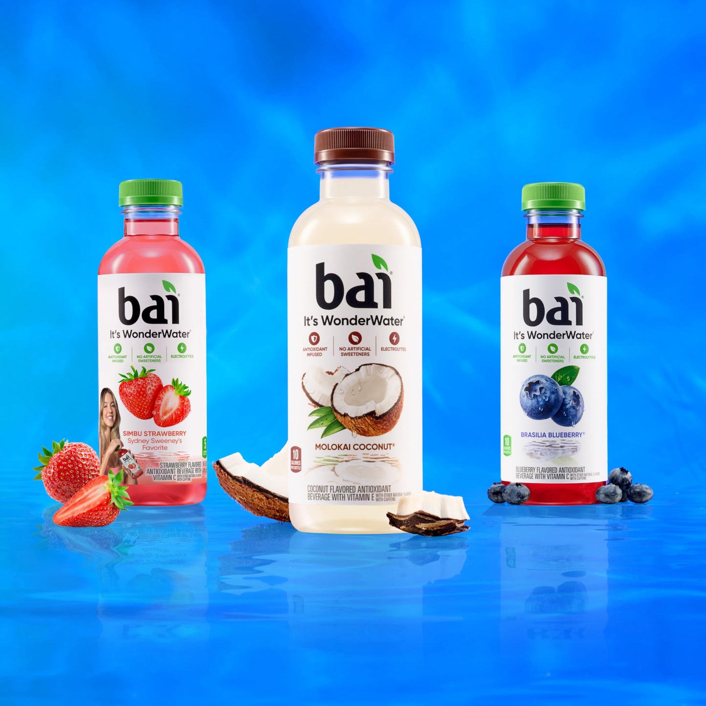 Bai Antioxidant Infused Water Beverage, Molokai Coconut, with Vitamin C and No Artificial Sweeteners, 18 Fluid Ounce Bottle, 12 Pack