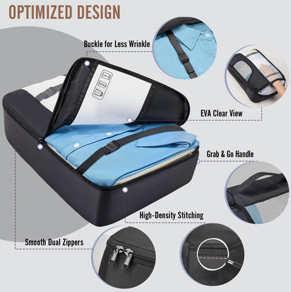 Veken 10 Set/8 Set Packing Cubes for Travel Essentials, Suitcase Organizer Bags in 4 Sizes, Carry-On Luggage Accessories with Laundry & Toiletry Bag, Airplane Must-Have, Road Trip & Camp Gifts for Men