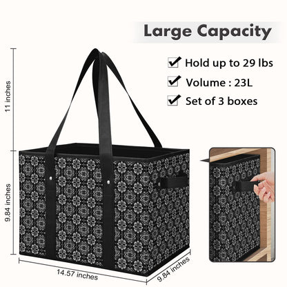 WISELIFE Reusable Grocery Bags [4 Pack],Large Grocery Tote Bag Water Resistant Shopping Bags Foldable Grocery Bag for Clothes,Shoes and Picnic,Black