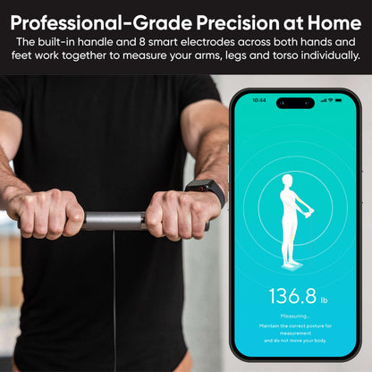 Wyze Scale Ultra BodyScan Smart Scale with Handle – Wi-Fi & Bluetooth Body Composition Scale for Weight, BMI, Body Fat, Muscle Mass, and Segmental Measurement, Black