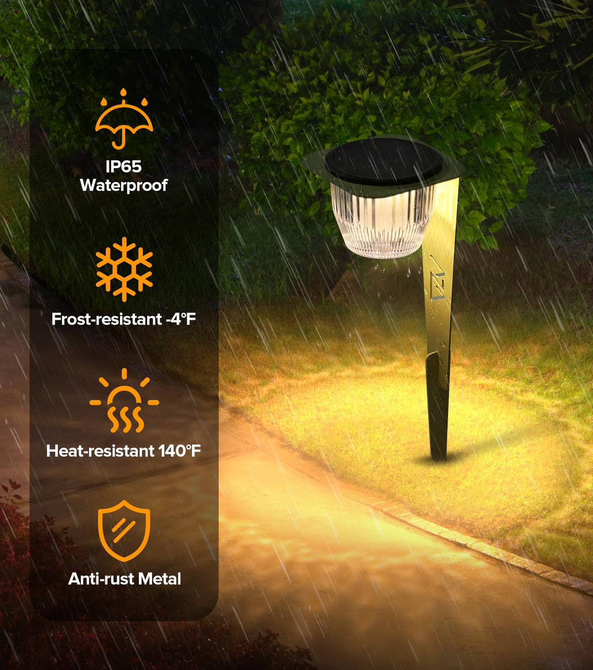 AZADESJET Solar Pathway Lights Outdoor, Super Bright 500 lumens with 2-in-1 Solar Powered and USB Charging Modes, IP65 Waterproof, Auto On/Off Garden Lights for Lawn Patio Walkway, Green (4 Pack)