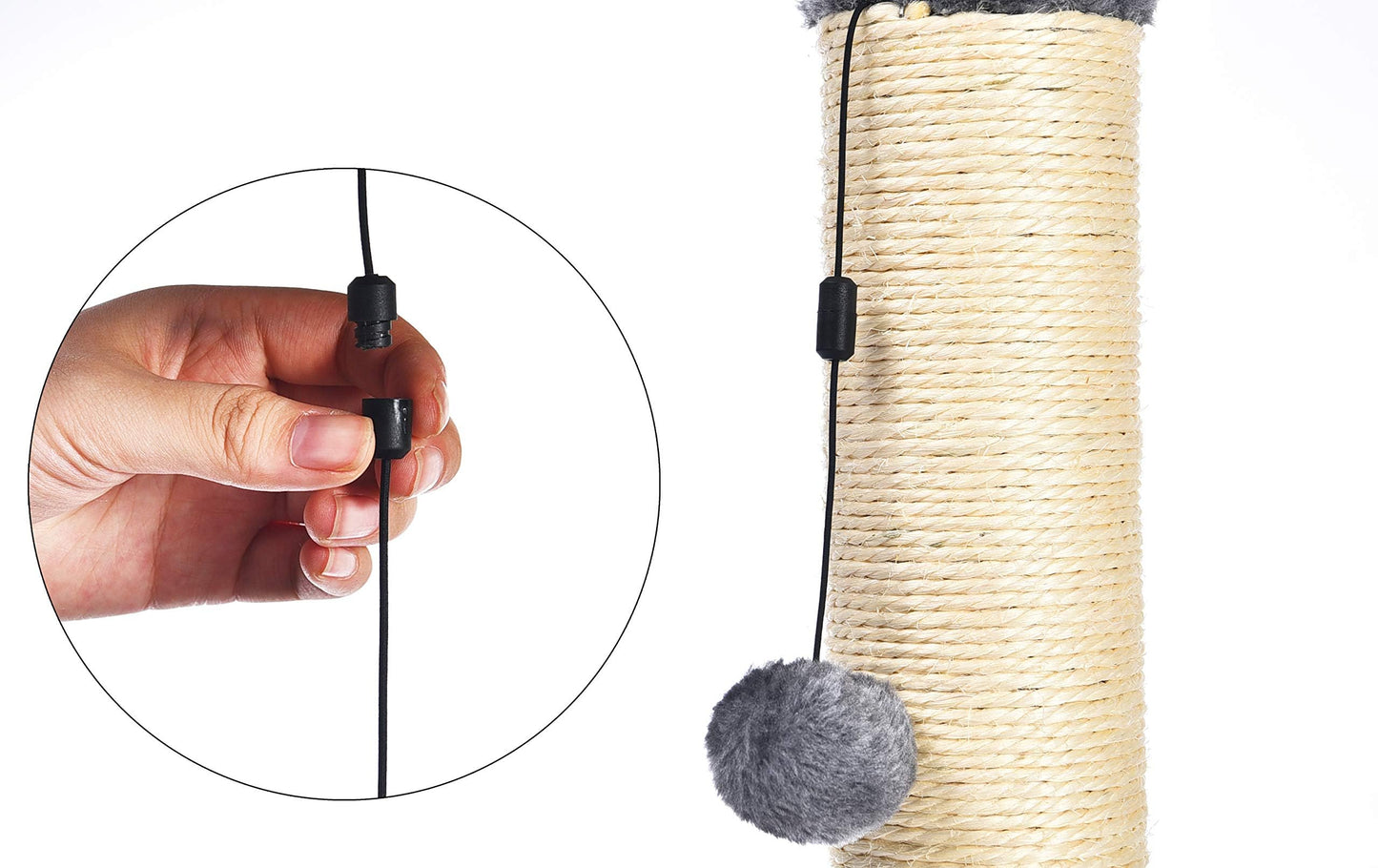 Amazon Basics Cat Scratcher - Indoor Classic Single Cat & Kittens Scratching Post, Medium (31.5"H) - Grey