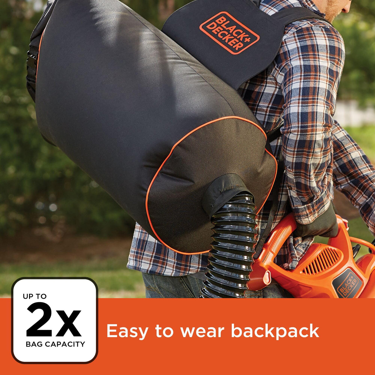 BLACK+DECKER Electric Leaf Blower, Leaf Vacuum and Mulcher 3 in 1, 250 mph Airflow, 400 cfm Delivery Power, Reusable Bag Included, Corded (BEBL7000)
