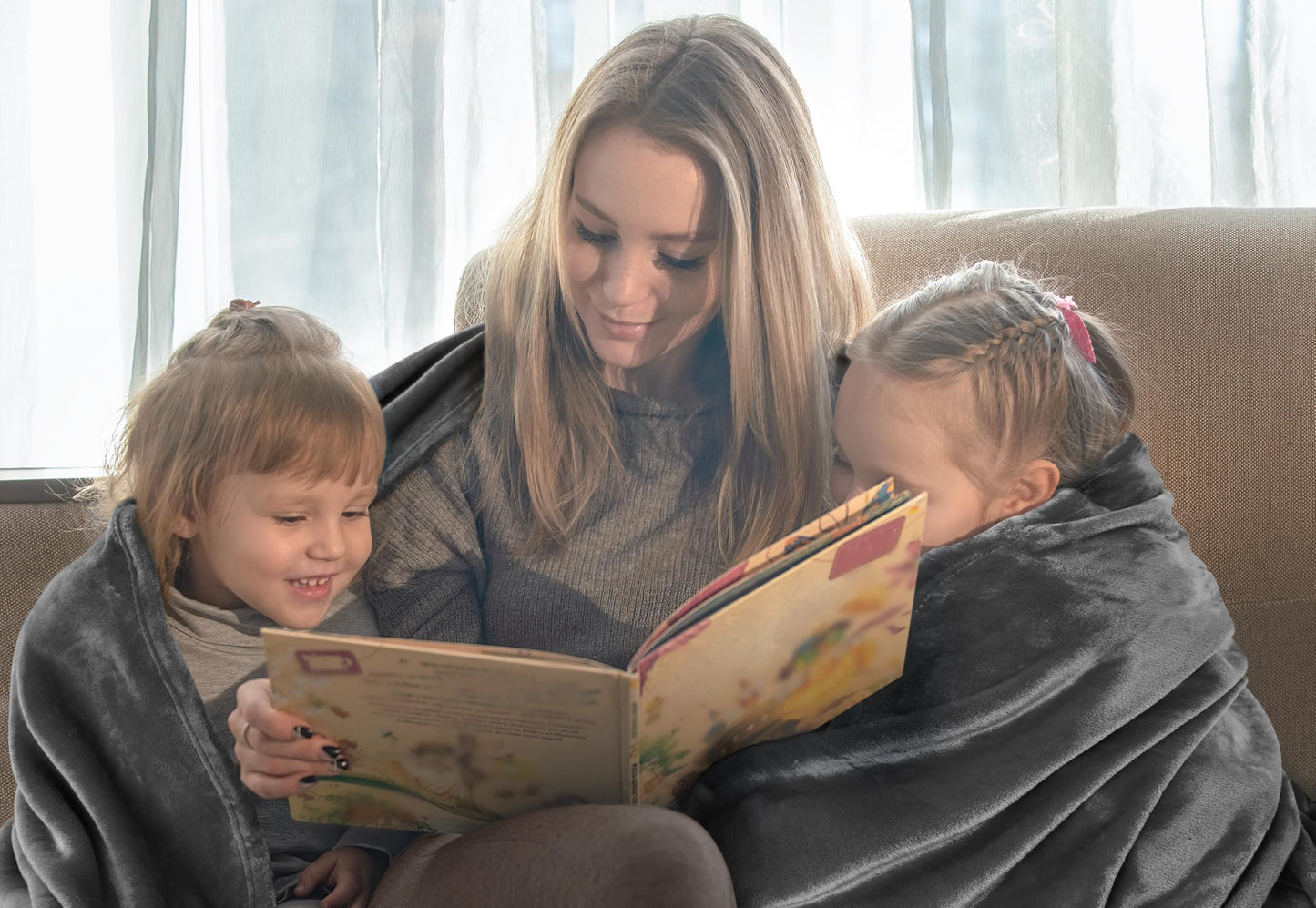 Utopia Bedding Fleece Blanket Queen Size Grey 300GSM Luxury Anti-Static Fuzzy Soft Microfiber Bed Blanket (90x90 Inch)