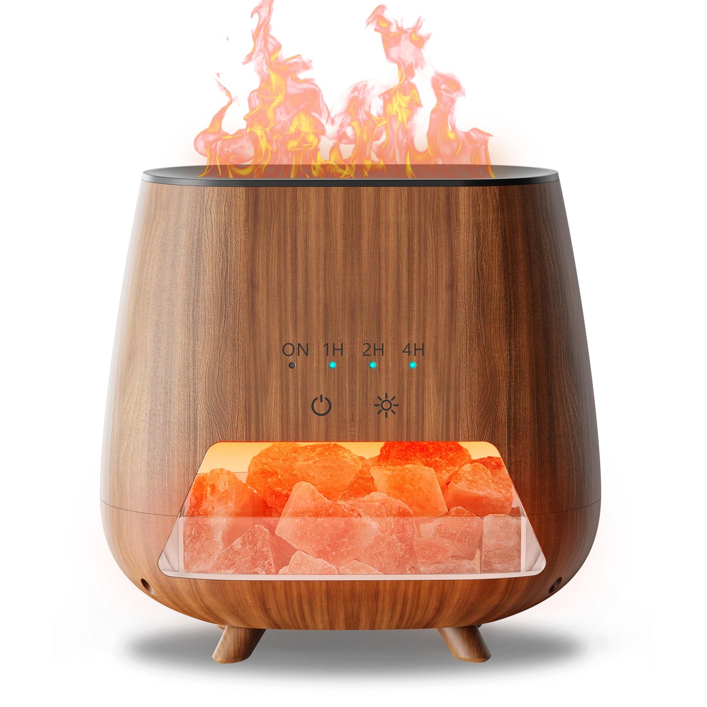 JJNJJN Essential Oil Diffuser for Home: 200ml Aromatherapy Diffuser with Himalayan Pink Salt Rock, Cool Mist Humidifier with Auto Off Function and 9 Colors LED Night Light for Bedroom