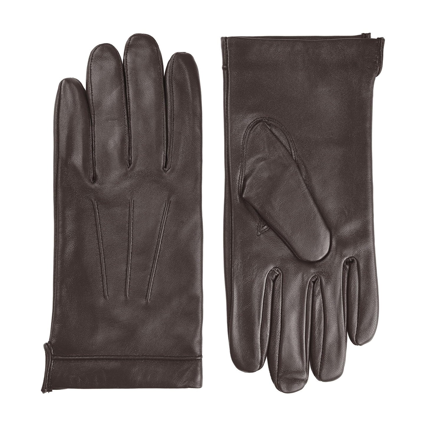 Harssidanzar Mens Leather Gloves Genuine Sheepskin Cashmere Lined Warm Touchscreen Texting Gloves SM052US (Brown(touchscreen), L)