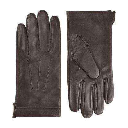 Harssidanzar Mens Leather Gloves Genuine Sheepskin Cashmere Lined Warm Touchscreen Texting Gloves SM052US (Brown(touchscreen), L)