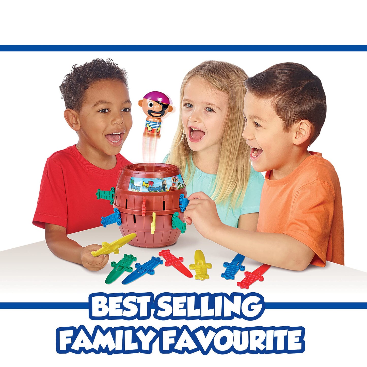 TOMY Pop Up Pirate Board Game - Family and Preschool Kids Games for Family Game Night - Winter Break Activities- Girls and Boys Games - 2-4 Players - Ages 4 Years and Up