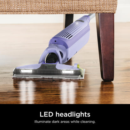 Shark VACMOP Cordless Hard Floor Cleaner, Vacuum and Spray Mop, Powerful Suction, Lightweight, LED Headlights, Includes 4 Disposable Pads, 12oz Multi-surface Cleaning Solution, Lavender, VM252PL