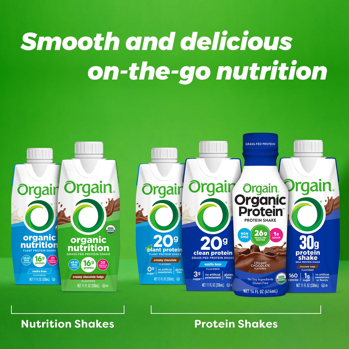 Orgain Organic Vegan Protein Shake, Creamy Chocolate - 20g Plant Based Protein, Ready to Drink, Fruits & Vegetables, Gluten Free, Kosher, No Soy or Dairy Ingredients, 11 Fl Oz (Pack of 12)
