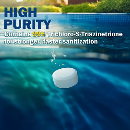 XtremeClear 1" Chlorine Tabs Swimming Pool Hot Tub & Spa Eliminate Bacteria & Algae Sanitizer Makes Water Clean & Crystal Clear Slow Dissolving 1.5lbs