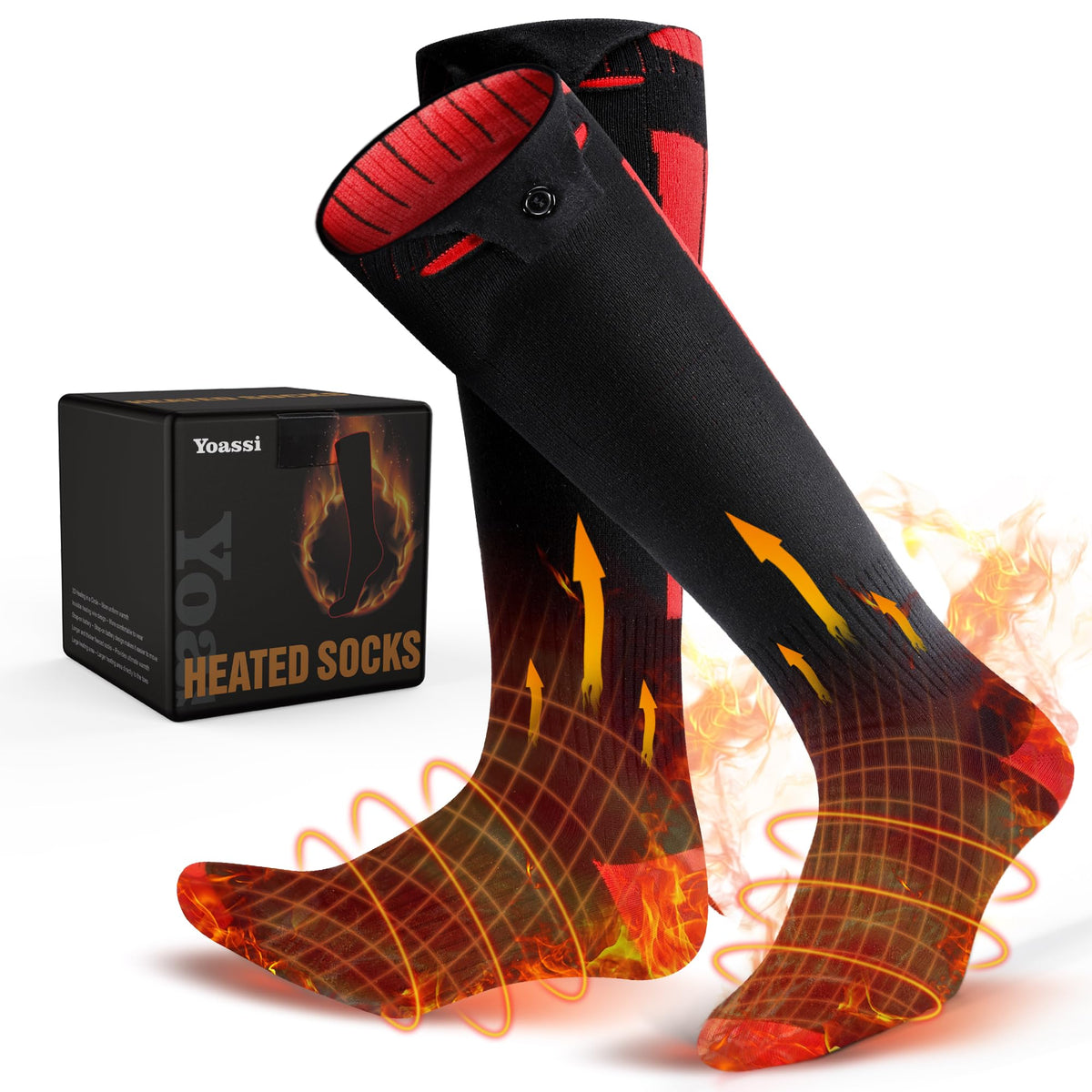 Heated Socks for Men Women with APP Control,8000mAh Upgraded Rechargeable Heated Socks Up to 13 Hours,Electric Heating Socks for Camping Fishing Cycling Skiing Skating Hunting Hiking