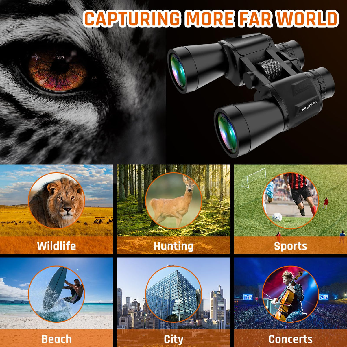 20x50 High Power Binoculars for Adults with Low Light Night Vision,Military Compact HD Professional/Daily Waterproof Binoculars for Bird Watching Hunting/Traveling/Outdoor