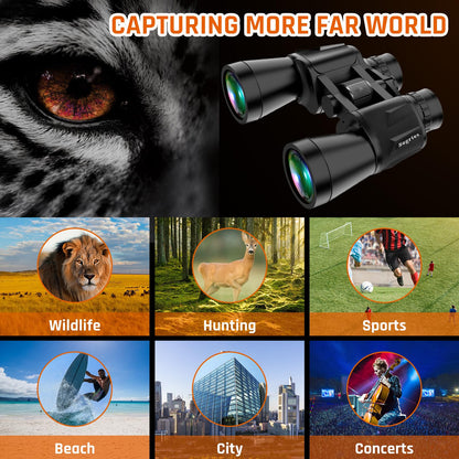 20x50 High Power Binoculars for Adults with Low Light Night Vision,Military Compact HD Professional/Daily Waterproof Binoculars for Bird Watching Hunting/Traveling/Outdoor