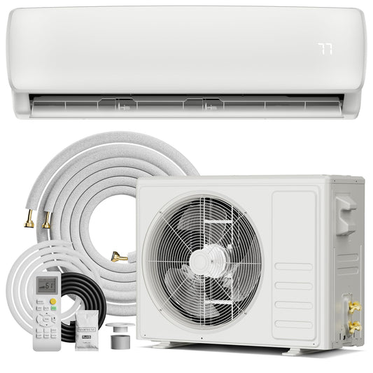 Mountman 12000 BTU Mini Split AC/Heating System,19 SEER2 110/120V Energy Efficient Ductless Inverter System,Cools Up to 750 Sq.Ft with Pre-Charged Condenser,Heat Pump & Installation Kits