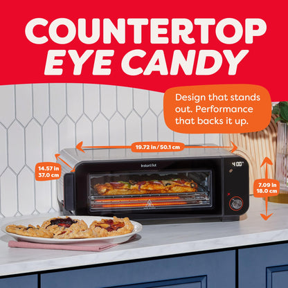 Instant Pot No Preheat Required* 6-in-1 Pizza and Toaster Oven with InstantHeat Technology, Fits a 12" Fresh or Frozen Pizza, Bake, Toast, Broil, & Reheat