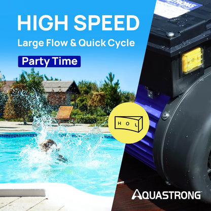 AQUASTRONG In/Above Ground Pool Pump, High Flow (Dual Speed, 1.5HP, 4975 GPH, 115V)