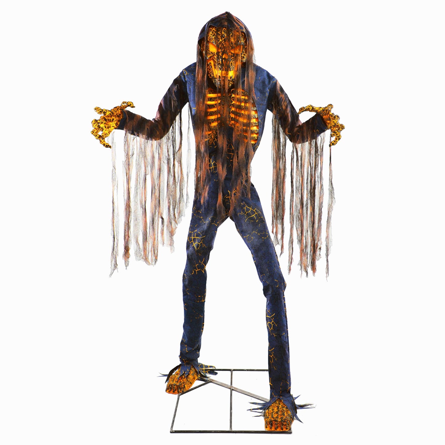 Haunted Hill Farm Motion-Activated 7.5-Ft. Tall Smoldering Ghoul, Plug-in Talking Scare Prop Animatronic with Spooky Sound Effects and Lights for Indoor or Covered Outdoor Creepy Halloween Decoration
