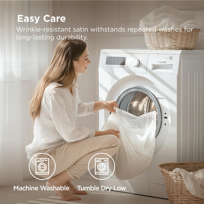 Bedsure Satin Pillowcase, Similar to Silk Pillow Cases Queen Size Set of 2, Cooling Pillow Case Covers with Envelope Closure, Room Decor Valentine Gifts for Women Men, Silver Grey, 20x30 Inches, 2pcs