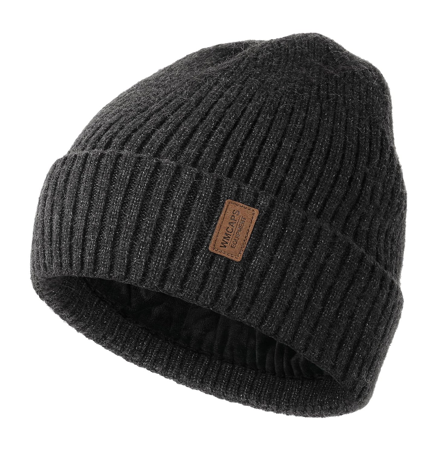 Wmcaps Warm Beanie for Men Women, Fleece Lined Beanie Warm Winter Caps Unisex Fashion Knit Cuffed Cap (Slate Gray)