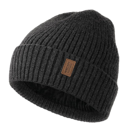 Wmcaps Warm Beanie for Men Women, Fleece Lined Beanie Warm Winter Caps Unisex Fashion Knit Cuffed Cap (Slate Gray)
