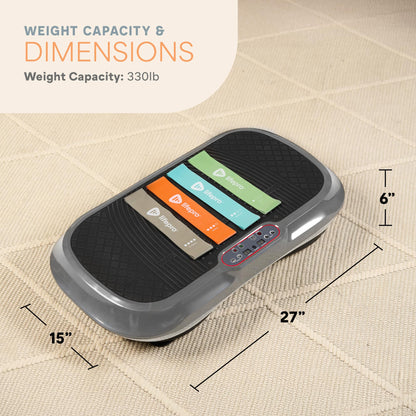 Lifepro Waver Vibration Plate Exercise Machine – High-Intensity Vibration for Muscle Activation, Full-Body Workout Vibrating Platform with Loop Bands, Fitness Equipment for Strength Toning & Fat Loss