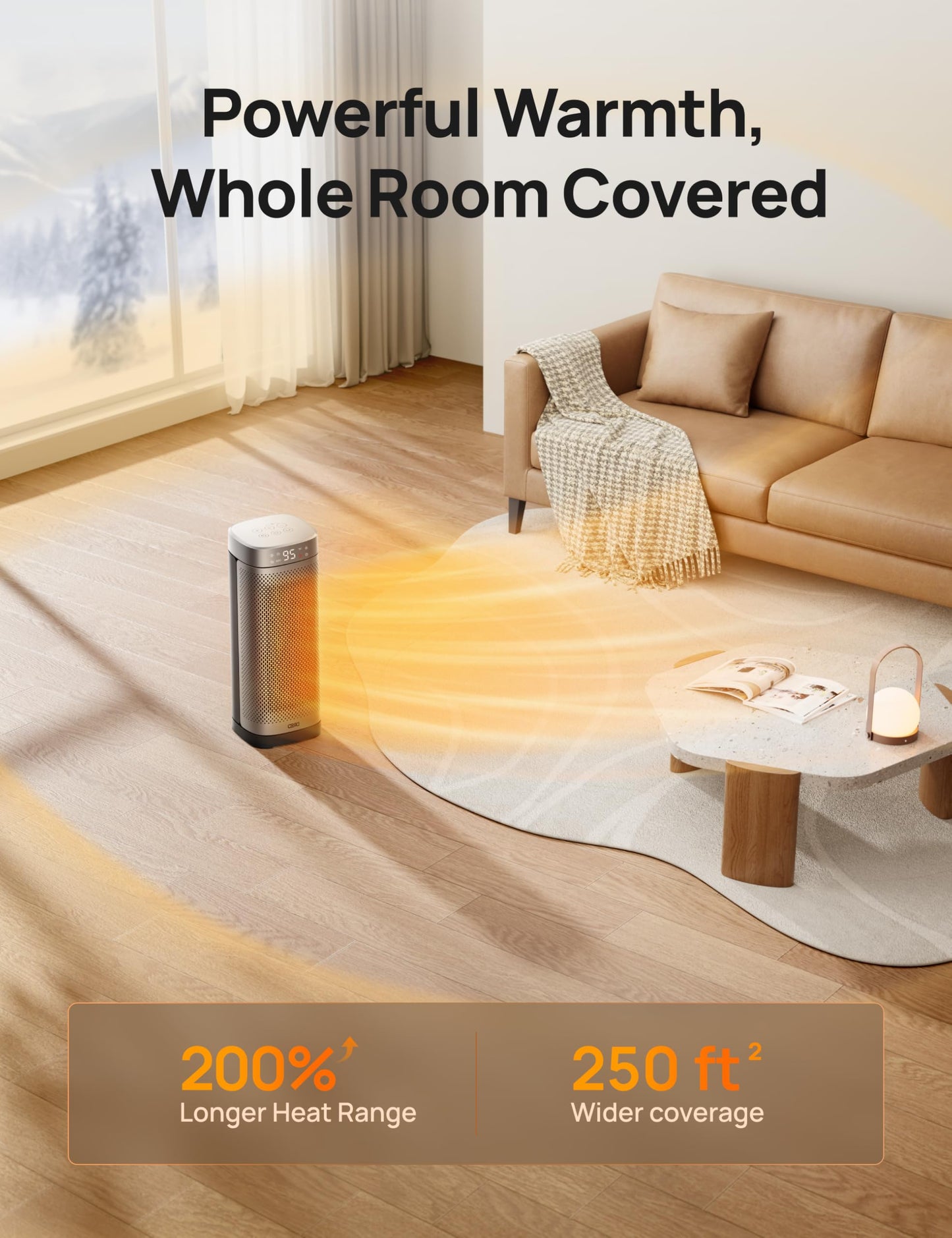 Dreo Space Heaters for Indoor Use, 1500W Fast Heating Portable Heaters with Remote, Large PTC Ceramic Electric for Bedroom, 12H Timer, 70° Oscillation, Overheat Protection, Safety Heat for Home Office