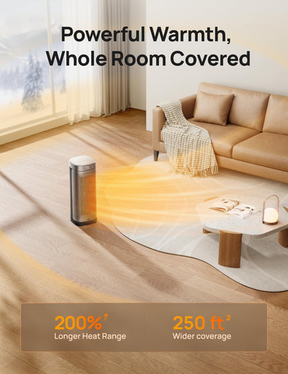 Dreo Space Heaters for Indoor Use, 1500W Fast Heating Portable Heaters with Remote, Large PTC Ceramic Electric for Bedroom, 12H Timer, 70° Oscillation, Overheat Protection, Safety Heat for Home Office