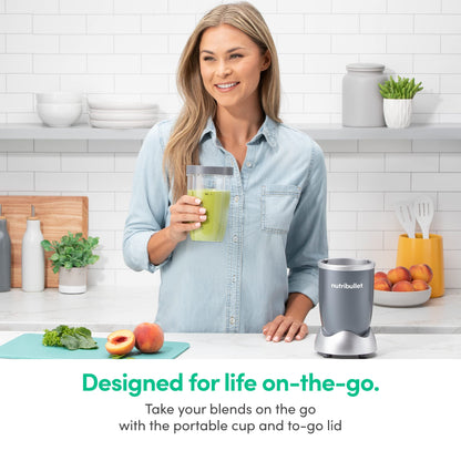 nutribullet Personal Blender, Shakes, Smoothies, Food Prep, and Frozen Blending, 24 Ounces, 600 Watt, Gray, NBR-0601WM