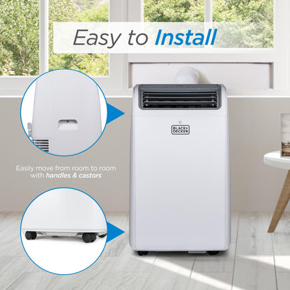 BLACK+DECKER Smart Portable Air Conditioner, 14,000 BTU for Rooms up to 700 Sq. Ft., Smart Portable AC with Follow Me Remote and Window Kit, BPACT14WT, White