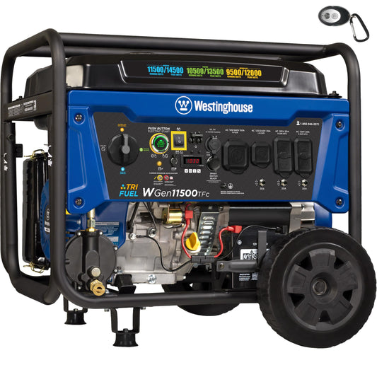 Westinghouse 14500 Peak Watt Tri-Fuel Home Backup Portable Generator, Remote Electric Start, Transfer Switch Ready, Gas, Propane, and Natural Gas Powered