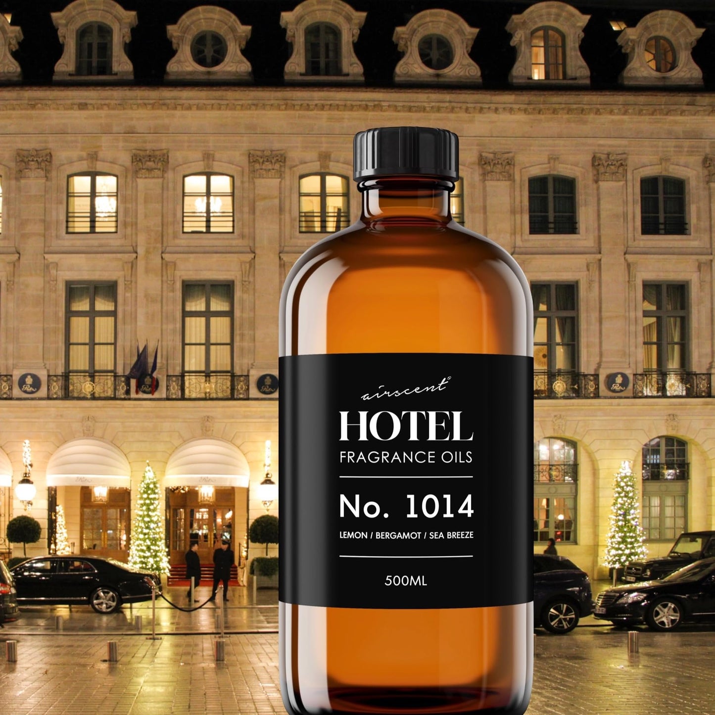 AirScent Ritzy Hotel Fragrance Oil No. 1014 - The Iconic 5-Star Hotel Coastal Blend - Lemon Bergamot Sea Breeze - 500 mL Hotel Diffuser Oil for Ultrasonic and Waterless Diffusers and Crafting