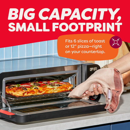 Instant Pot No Preheat Required* 6-in-1 Pizza and Toaster Oven with InstantHeat Technology, Fits a 12" Fresh or Frozen Pizza, Bake, Toast, Broil, & Reheat