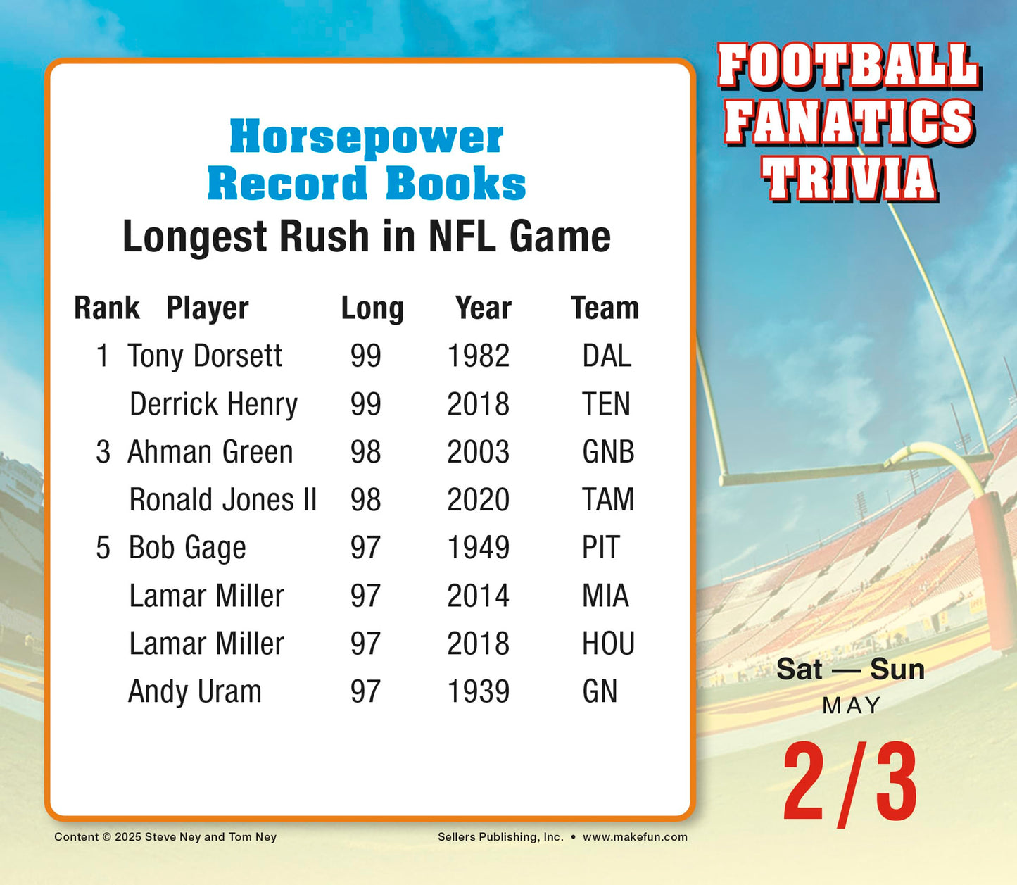 Football Fanatics Trivia 2026 Daily Desk Calendar: Boxed Page-a-Day Sports Quiz Calendar with Day-to-Day NFL & NCAA Facts, Milestones & Game-Day History