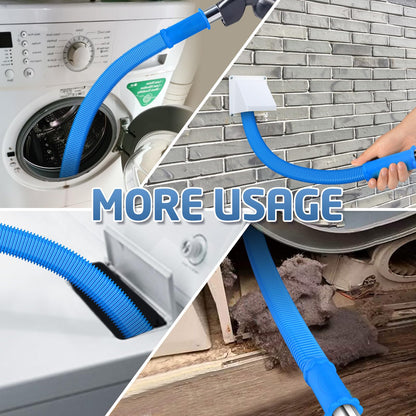 PetOde 2 Pieces Dryer Vent Cleaner Kit Compatible with All Vacuum Cleaner, Dryer Lint Brush and Vacuum Hose Attachment with Stretch Universal Connector, Quickly Lint Remover