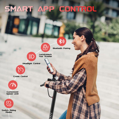 MAXSHOT Electric Scooter Adults & Big Kids, 350W Powerful Motor, Top Speed 12/16/19MPH, 12/16/21Miles Range, 8.5" Solid Tires Folding Commuter Escooter for Commuting, APP Control