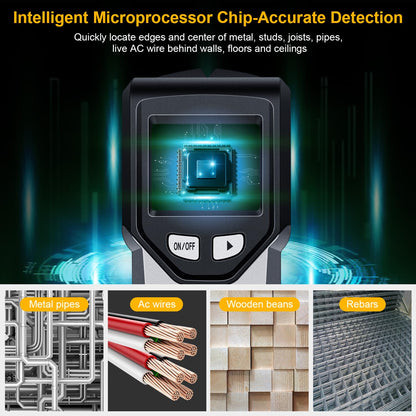 Stud Finder Wall Scanner - 5 in 1 Stud Finder Tool w/Intelligent Microprocessor Chip and HD LCD Display, Stud Detector Beam Finders for the Center and Edge of Wood AC Wire Metal Studs Joist Pipe