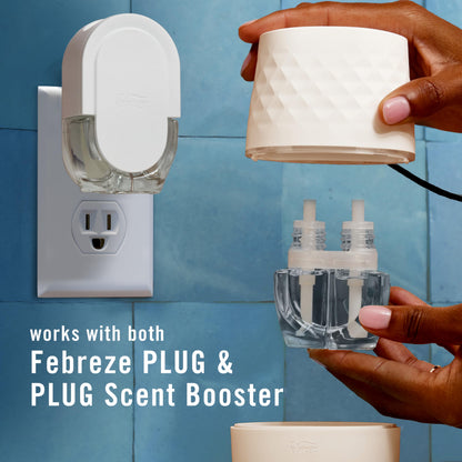 Febreze Plug Scent Booster Starter Kit, Oil Diffuser, Air Freshener Plug in, Continuous Scent Device + 2 Gain Original Refills