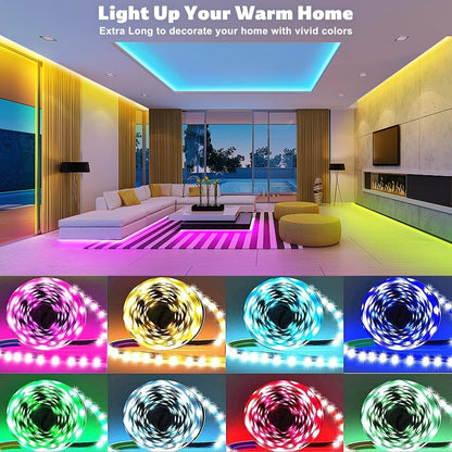 REEMEER Led Lights 100ft Smart APP Control Music Sync Strip Lights RGB Color Changing Strips with Remote, for Bedroom Kitchen and Party