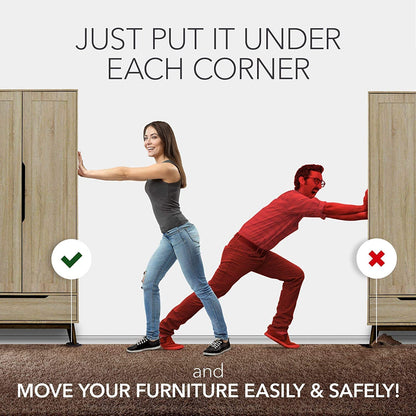 Furniture Sliders for Carpet X-PROTECTOR - 8 PCS Best Heavy Moving Pads 4 3/4" - Sliders for Furniture. Move Your Furniture Easy with Reusable Furniture Movers Sliders for Carpets!