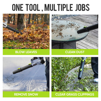 STEELITE 21V Cordless Leaf Blower, 150 MPH 600 CFM High-Performance Airflow, Lightweight Electric Blower for Lawn Care, Patio Cleaning, Leaves & Dust, Includes 2 x 2.0Ah Batteries - Green