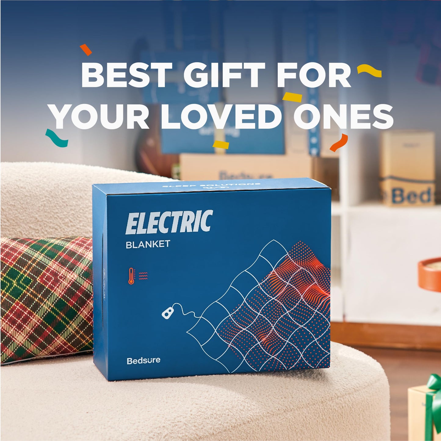 Bedsure GentleSoft Electric Blanket Full Size - Soft Ribbed Flannel Heated Blanket with 6 Heat Levels, Heating with 10 Time Settings, 8 hrs Timer Auto Shut Off, Gifts for Grandma (72x84 inches, Grey)