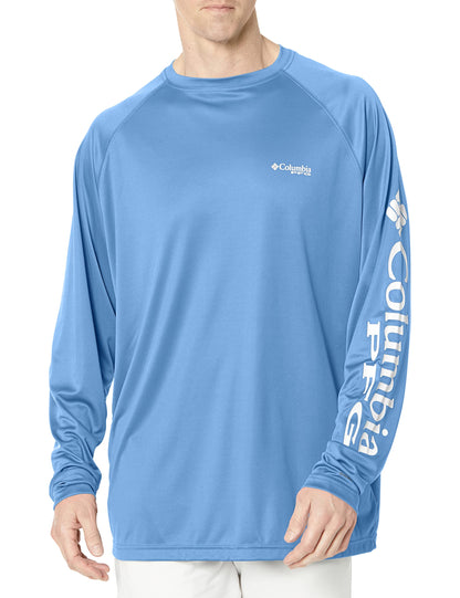 Columbia Men's Terminal Tackle Long Sleeve Fishing Shirt, White Cap/White Logo, XX-Large