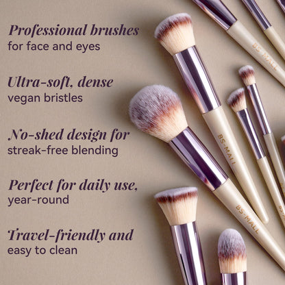 BS-MALL Makeup Brush Set 18 Pcs Premium Synthetic Foundation Powder Concealers Eye shadows Blush Makeup Brushes with black case