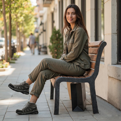 NORTIV 8 Women's Waterproof Hiking Boots Outdoor Trekking Camping Trail Hiking Boots Size 9.5 M US SNHB211W, LIGHT GREY