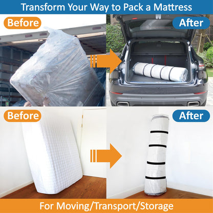 Queen/Full/Full-XL Foam Mattress Vacuum Bag for Moving, Vacuum Seal Mattress Bag with Straps